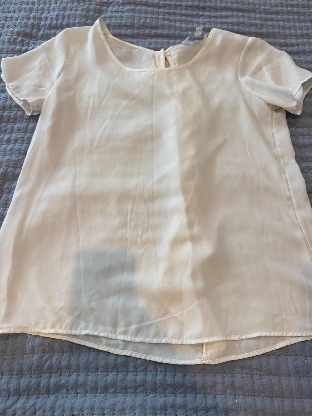 Charming Charlie Cream Short-Sleeve Blouse